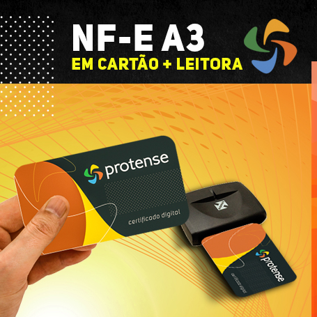 NFe A3 EM CARTÃO INTELIGENTE + LEITORA (VALIDADE DE 01 ANO)