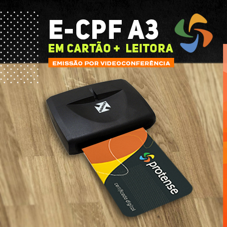 Videoconferência: Leitora de Cartão + e-CPF A3 (3 anos)