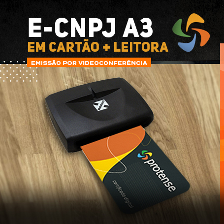 Videoconferência: Leitora de Cartão + e-CNPJ A3 (1 ano)