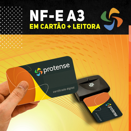 NFe A3 EM CARTÃO INTELIGENTE + LEITORA (VALIDADE DE 03 ANOS)